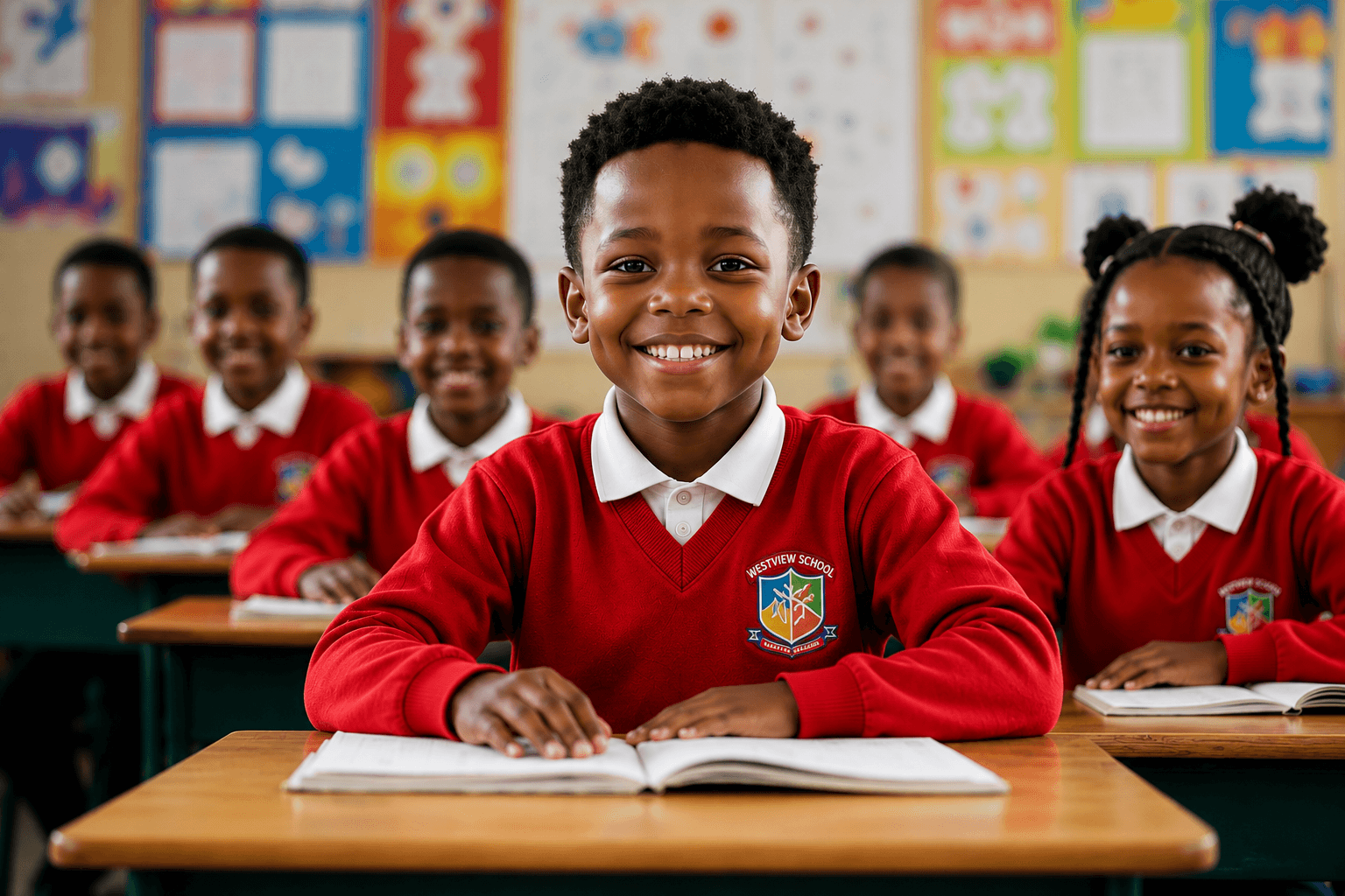 Happy learners at Westview Junior School Ruwa